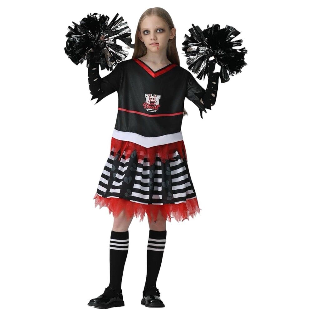 Girls Zombie Cheerleader Costume Sz S 5/6 Years